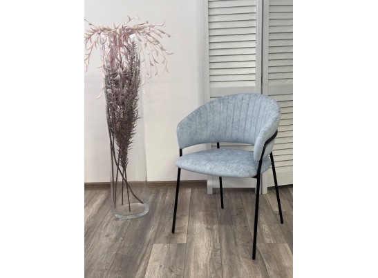 Стул ГЕММА, цвет RAIN 13 blue, велюр / черный каркас в Каменске-Уральском