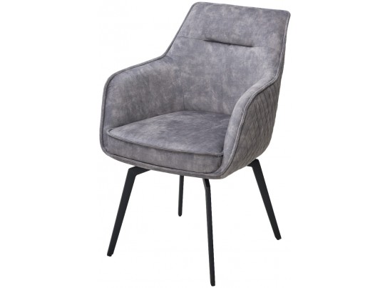 Стул RENLY 180 град. поворот. 7525-180 Серый, велюр / Черный, ®DISAUR