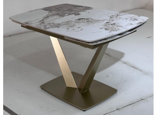 Стол ALATRI 120 GLOSS LUXURY PANDORA SOLID CERAMIC / шампань, ®DISAUR в Каменске-Уральском