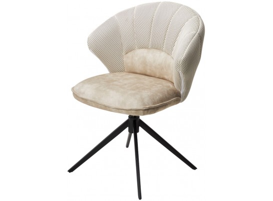 Стул ASTRA 360 град. поворот Белый Sonic 23 ткань / 7525-01 велюр / черный каркас, ®DISAUR