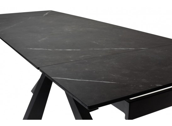 Стол ALEZIO 160 KL-135 Темно-серый мрамор матовый, итальянская керамика/ BLACK в Каменске-Уральском