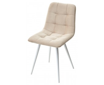 Стул CHILLI-Q бежевый #5, велюр / белый каркас, 4 шт/ 1 к, 