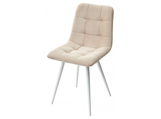 Стул CHILLI-Q бежевый #5, велюр / белый каркас, 4 шт/ 1 к, в Каменске-Уральском