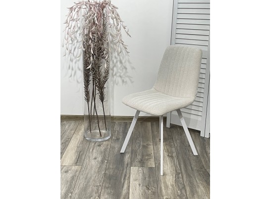 Стул ELVIS WZ2042-02 светло-бежевый фактурный велюр / белый каркас в Каменске-Уральском