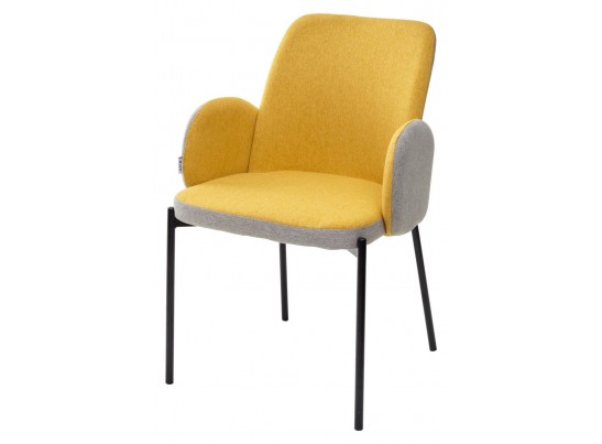Стул NIKKI VF106 желтый / VF120 серый / черный каркас в Каменске-Уральском
