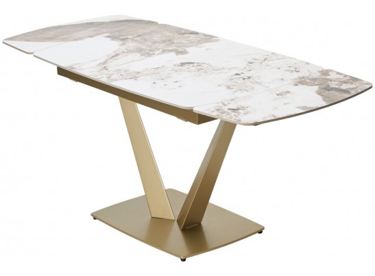 Стол ALATRI 120 GLOSS LUXURY PANDORA SOLID CERAMIC / шампань, ®DISAUR в Каменске-Уральском