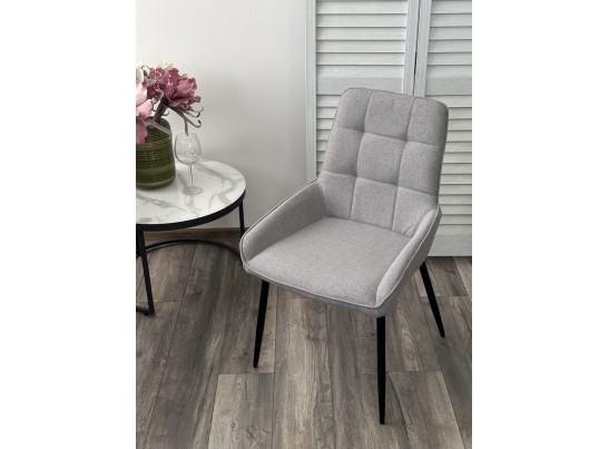 Стул CARACAS Barrel-83 Серый, ткань / черный каркас Товарный знак DISAUR в Каменске-Уральском