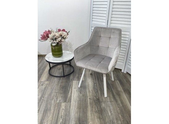 Стул MAVERICK 360 град. поворот. BLUVEL-03 LIGHT GREY, велюр/ белый каркас, в Каменске-Уральском