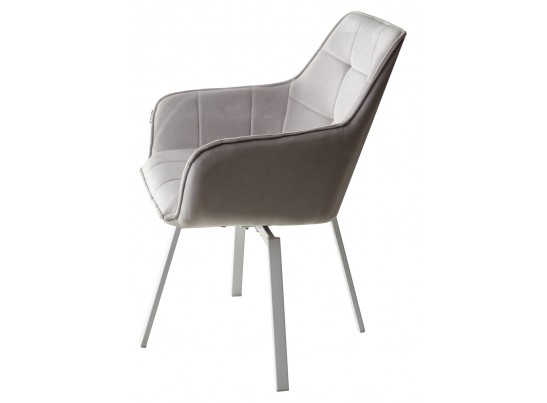 Стул MAVERICK 360 град. поворот. BLUVEL-03 LIGHT GREY, велюр/ белый каркас, в Каменске-Уральском
