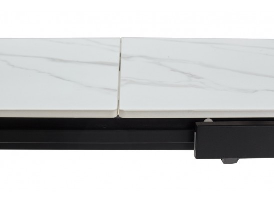 Стол CORNER 120 MATT WHITE MARBLE SOLID CERAMIC / BLACK, ®DISAUR в Каменске-Уральском