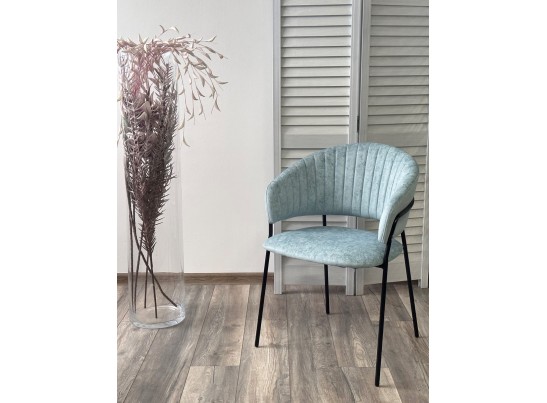 Стул ГЕММА, цвет RAIN 7 breeze, велюр / черный каркас в Каменске-Уральском