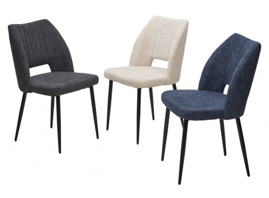 Стул LONDON UF998-16 темно-серый, букле / черный каркас / Товарный знак DISAUR в Каменске-Уральском