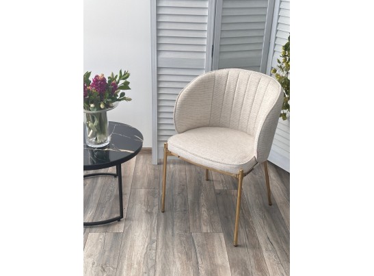 Стул DIANA Modica-40 бежево-белый, ткань / золотой каркас, ®DISAUR в Каменске-Уральском