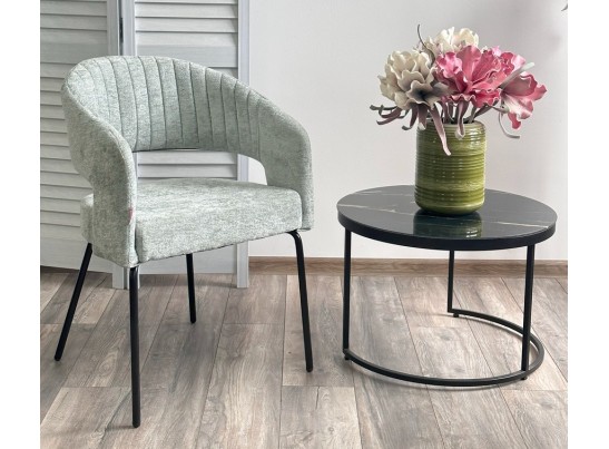 Стул SNUG 3018-04 мятный, шенилл / черный каркас, ®DISAUR в Каменске-Уральском