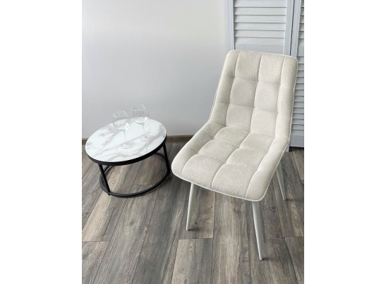 Стул CHIC WZ2042-01 молочный фактурный велюр/ белый каркас в Каменске-Уральском