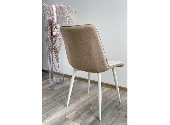 Стул CHIC VF-01/ VF-02 светло-бежевый/ бежевый, ткань/ белый каркас в Каменске-Уральском