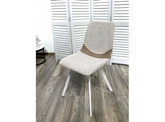 Стул ELLEN WZ2042-02 светло-бежевый фактурный велюр / RU-09 серо-бежевый / белый каркас в Каменске-Уральском