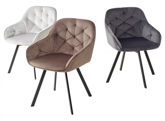 Стул GALE 360 град. поворот. BLUVEL-03 LIGHT GREY, велюр/ черный каркас, в Каменске-Уральском