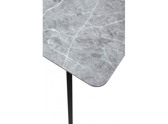 Стол АРУБА 140 Серый мрамор СКОРПИО , стекло / черный каркас в Каменске-Уральском