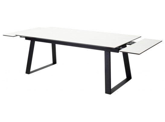 Стол Франк 200 Белый мрамор, керамика / черный каркас в Каменске-Уральском