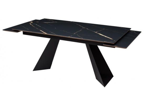 Стол Купер 160 ОБСИДИАН САТИНАТ, стекло / ЧЕРНЫЙ в Каменске-Уральском