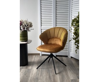 Стул ASTRA 360 град. поворот Желтый Sonic 68 ткань / 7525-132 велюр / черный каркас, ®DISAUR