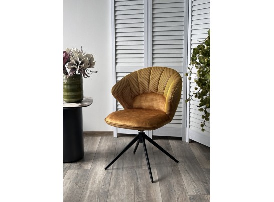 Стул ASTRA 360 град. поворот Желтый Sonic 68 ткань / 7525-132 велюр / черный каркас, ®DISAUR