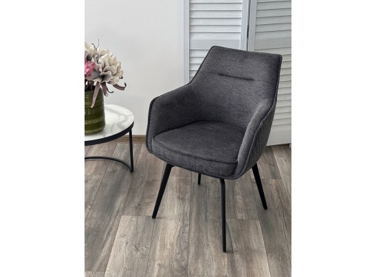 Стул RENLY 180 град. поворот. Brego-16 Темно-серый, ткань / Черный, ®DISAUR