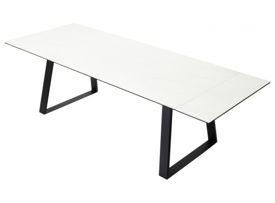 Стол Франк 200 Белый мрамор, керамика / черный каркас в Каменске-Уральском