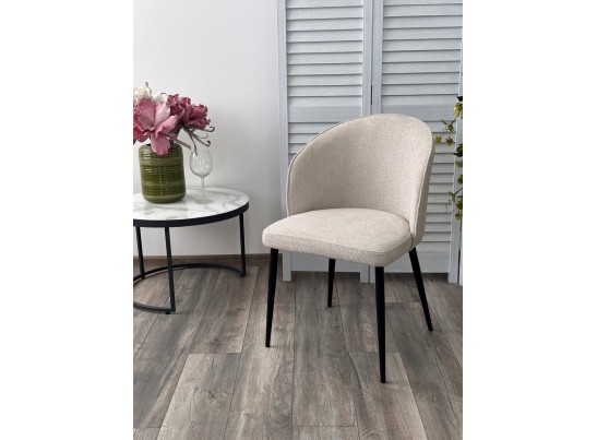 Стул GLORIA White CHACHA-140, ткань/ черный каркас, ®DISAUR в Каменске-Уральском