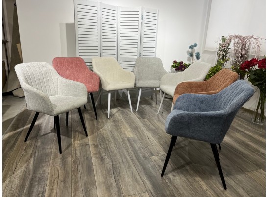 Стул BRANDY WZ2042-01 молочный фактурный велюр / белый каркас в Каменске-Уральском