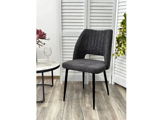 Стул LONDON UF998-16 темно-серый, букле / черный каркас / Товарный знак DISAUR в Каменске-Уральском