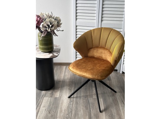 Стул ASTRA 360 град. поворот Желтый Sonic 68 ткань / 7525-132 велюр / черный каркас, ®DISAUR