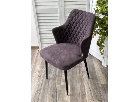 Стул HERMAN Kashemir 980 Темный серо-коричневый, велюр / черный каркас в Каменске-Уральском