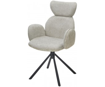 Стул VARDY 360 град.поворот. Brego-31 Бежевый, ткань/ 7525-01 Бежевый, велюр/Черный, ®DISAUR