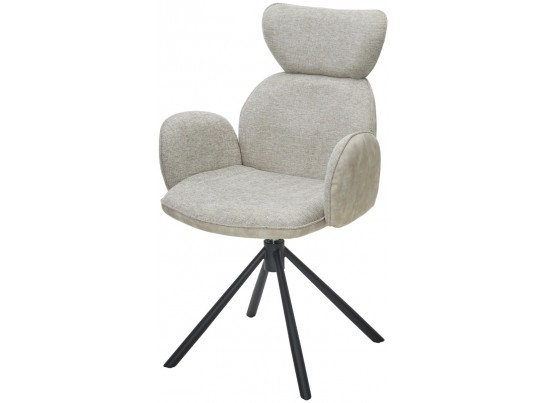Стул VARDY 360 град.поворот. Brego-31 Бежевый, ткань/ 7525-01 Бежевый, велюр/Черный, ®DISAUR