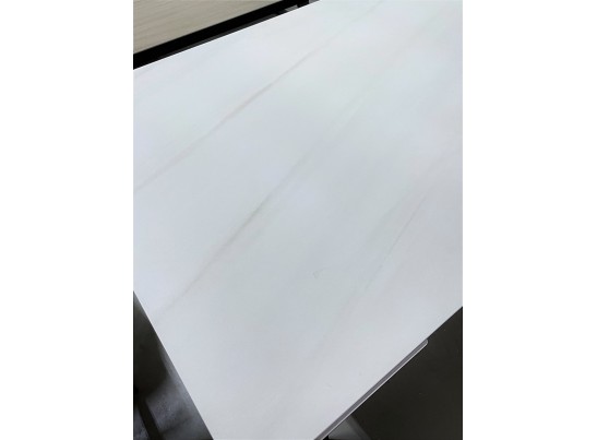 Стол Франк 200 Белый мрамор, керамика / черный каркас в Каменске-Уральском