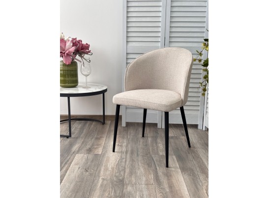 Стул GLORIA White CHACHA-140, ткань/ черный каркас, ®DISAUR в Каменске-Уральском