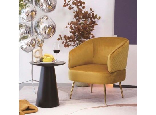 Кресло MUSSELS BLUVEL-68 желтый, велюр / золотой каркас в Каменске-Уральском