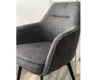 Стул RENLY 180 град. поворот. Brego-16 Темно-серый, ткань / Черный, ®DISAUR