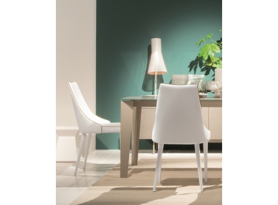 Стул CLARA 40.11 (TR505 white with sand cordonet, экокожа) в Каменске-Уральском