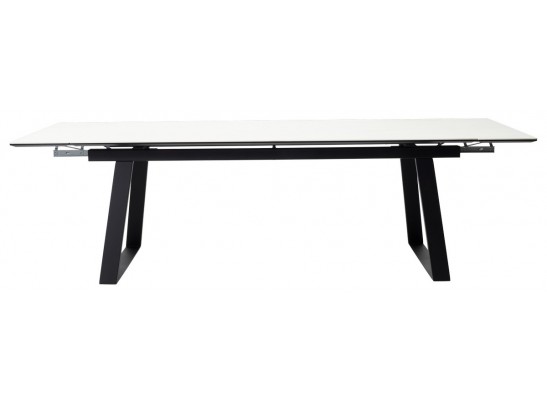 Стол Франк 200 Белый мрамор, керамика / черный каркас в Каменске-Уральском