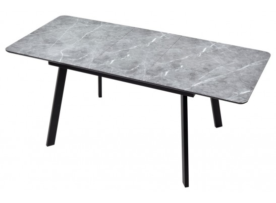 Стол АРУБА 140 Серый мрамор СКОРПИО , стекло / черный каркас в Каменске-Уральском