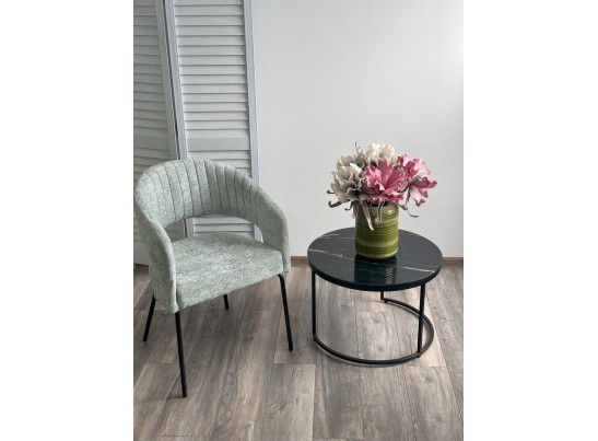 Стул SNUG 3018-04 мятный, шенилл / черный каркас, ®DISAUR в Каменске-Уральском