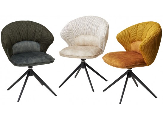 Стул ASTRA 360 град. поворот Желтый Sonic 68 ткань / 7525-132 велюр / черный каркас, ®DISAUR