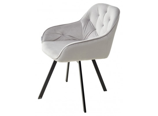 Стул GALE 360 град. поворот. BLUVEL-03 LIGHT GREY, велюр/ черный каркас, в Каменске-Уральском