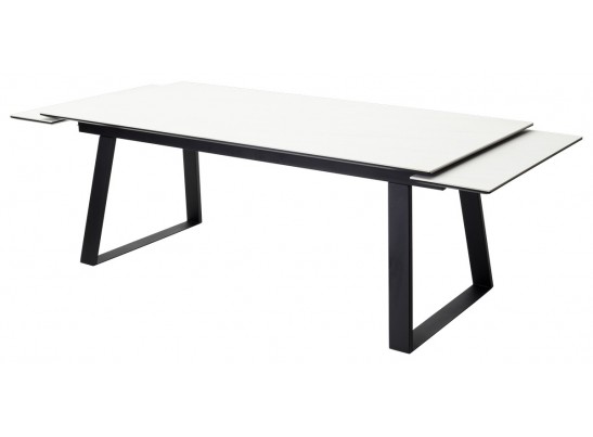 Стол Франк 200 Белый мрамор, керамика / черный каркас в Каменске-Уральском