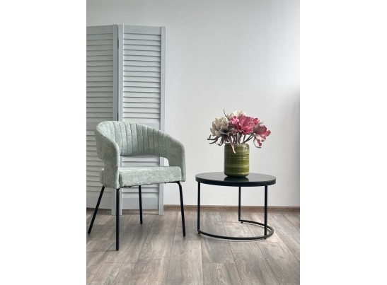 Стул SNUG 3018-04 мятный, шенилл / черный каркас, ®DISAUR в Каменске-Уральском