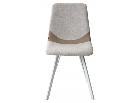 Стул ELLEN WZ2042-02 светло-бежевый фактурный велюр / RU-09 серо-бежевый / белый каркас в Каменске-Уральском