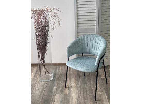 Стул ГЕММА, цвет RAIN 7 breeze, велюр / черный каркас в Каменске-Уральском